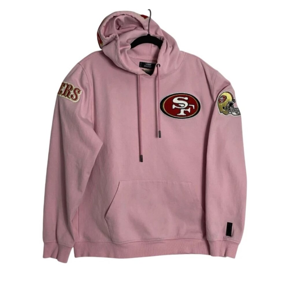 Pro Standard San Francisco 49ers Pink NFL Patches Hoodie Sweatshirt Size XL